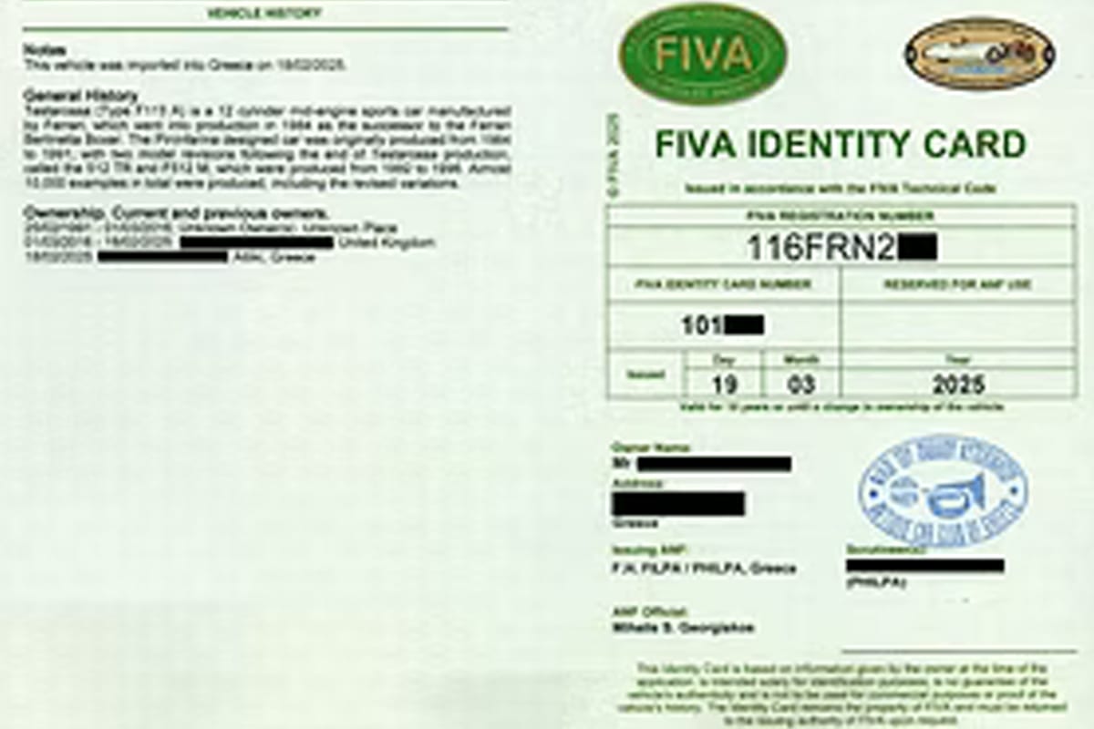 Ejemplo de una Tarjeta de Identidad FIVA.